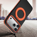 Til iPhone 18 Pro Max / 17 Pro Max Magnetisk Cover Dobbeltfarvet Roterende Ring Støtteben PC + TPU Telefoncover
