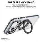 For iPhone 18 Pro / 17 Pro Magnetic Case Rotating Ring Kickstand Dual Color Acrylic + TPU Clear Phone Cover