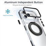 For iPhone 18 Pro / 17 Pro Magnetic Case Rotating Ring Kickstand Dual Color Acrylic + TPU Clear Phone Cover