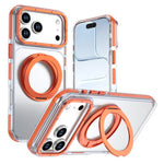 For iPhone 18 Pro Max / 17 Pro Max Magnetic Case Rotating Ring Kickstand Dual Color Acrylic + TPU Clear Phone Cover