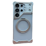 Samsung Galaxy S24 Ultra Ramlöst Skal Magnetiskt Stativ Hästmönster Genomskinligt Matt PC mobilskal