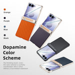 Til Samsung Galaxy Z Flip8 5G Cover med hængsel, støttefod, læder, pc-telefoncover med HD Klar Skærmbeskytter