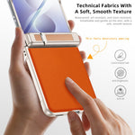 Til Samsung Galaxy Z Flip8 5G Cover med Hængsel Støttefod Læder PC Telefoncover med Beskyttelsesfilm til Skærm