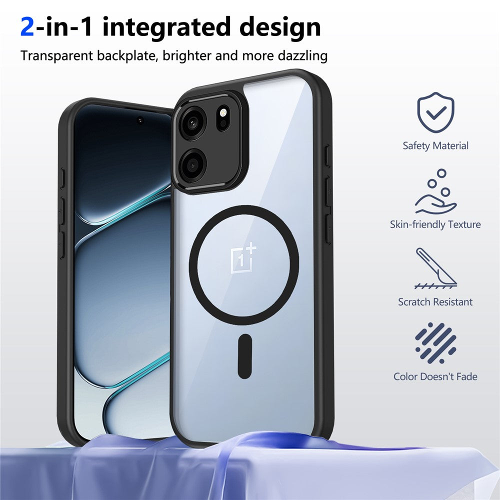 OnePlus Nord CE6 5G / Turbo 6V 5G Magnetiskt Skal Transparent PC + TPU Stötsäkert Hudvänligt mobilskal