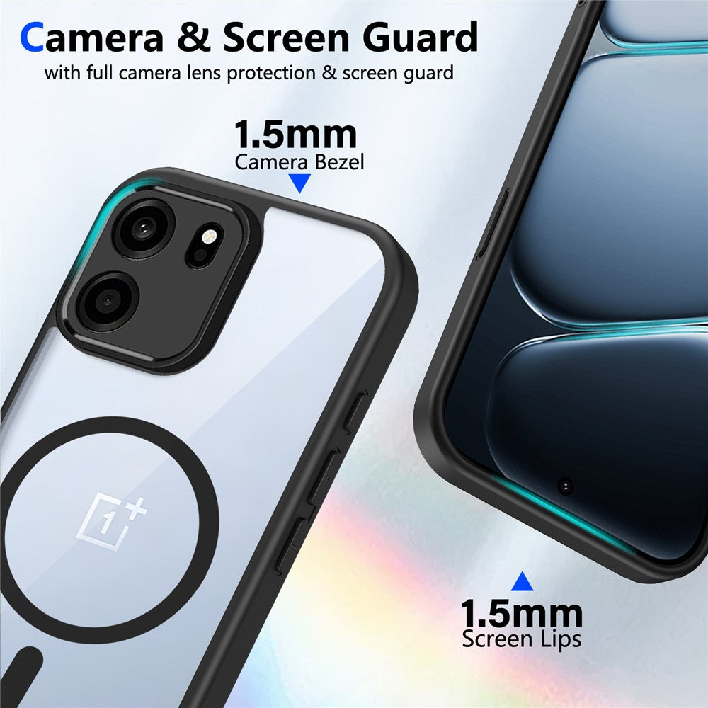 OnePlus Nord CE6 5G / Turbo 6V 5G Magnetiskt Skal Transparent PC + TPU Stötsäkert Hudvänligt mobilskal