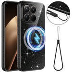 For Xiaomi 17T Pro Magnetic Case Glitter TPU Shockproof Phone Cover with Lanyard