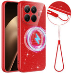 For Xiaomi 17T Pro Magnetic Case Glitter TPU Shockproof Phone Cover with Lanyard