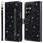 For Samsung Galaxy Z Fold8 Ultra PU + PC Stand Case Glitter Phone Leather Cover Zipper Pocket with Strap