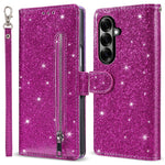 For Samsung Galaxy Z Fold8 Ultra PU + PC Stand Case Glitter Phone Leather Cover Zipper Pocket with Strap