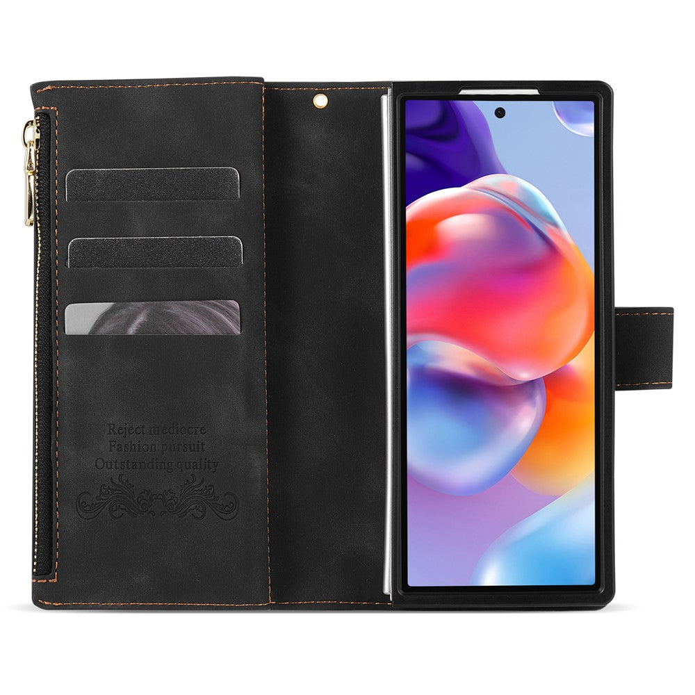 Til Samsung Galaxy Z Fold8 Ultra PU + PC-etui Farvesplejsning Læder Telefoncover med Rem