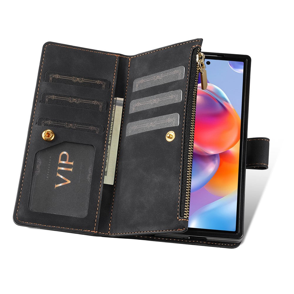 Til Samsung Galaxy Z Fold8 Ultra PU + PC-etui Farvesplejsning Læder Telefoncover med Rem