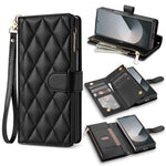 Til Samsung Galaxy Z Fold8 Ultra Etui Rhombus Syet Læderpung Telefoncover med Lang/Kort Rem