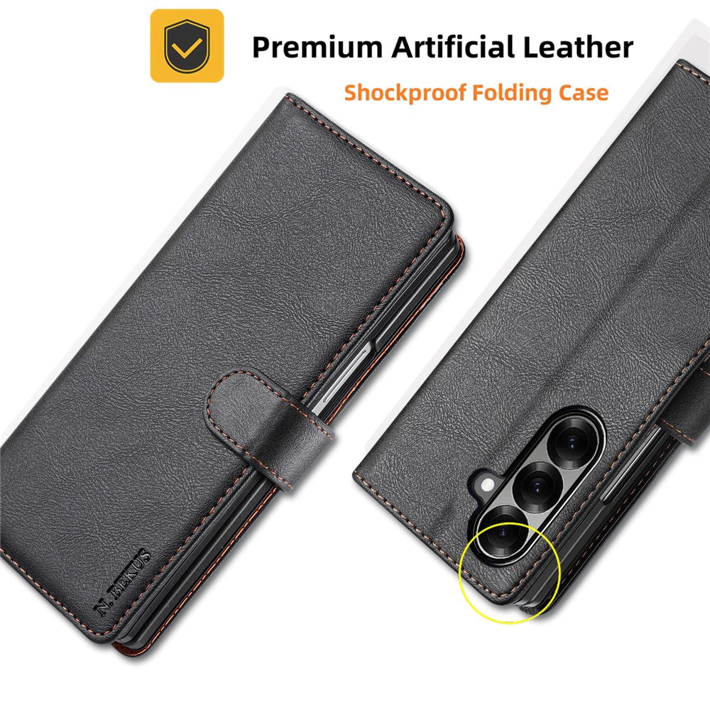N.BEKUS CSJ-001 For Samsung Galaxy Z Fold8 Ultra Stand Case PU Leather Wallet Phone Cover