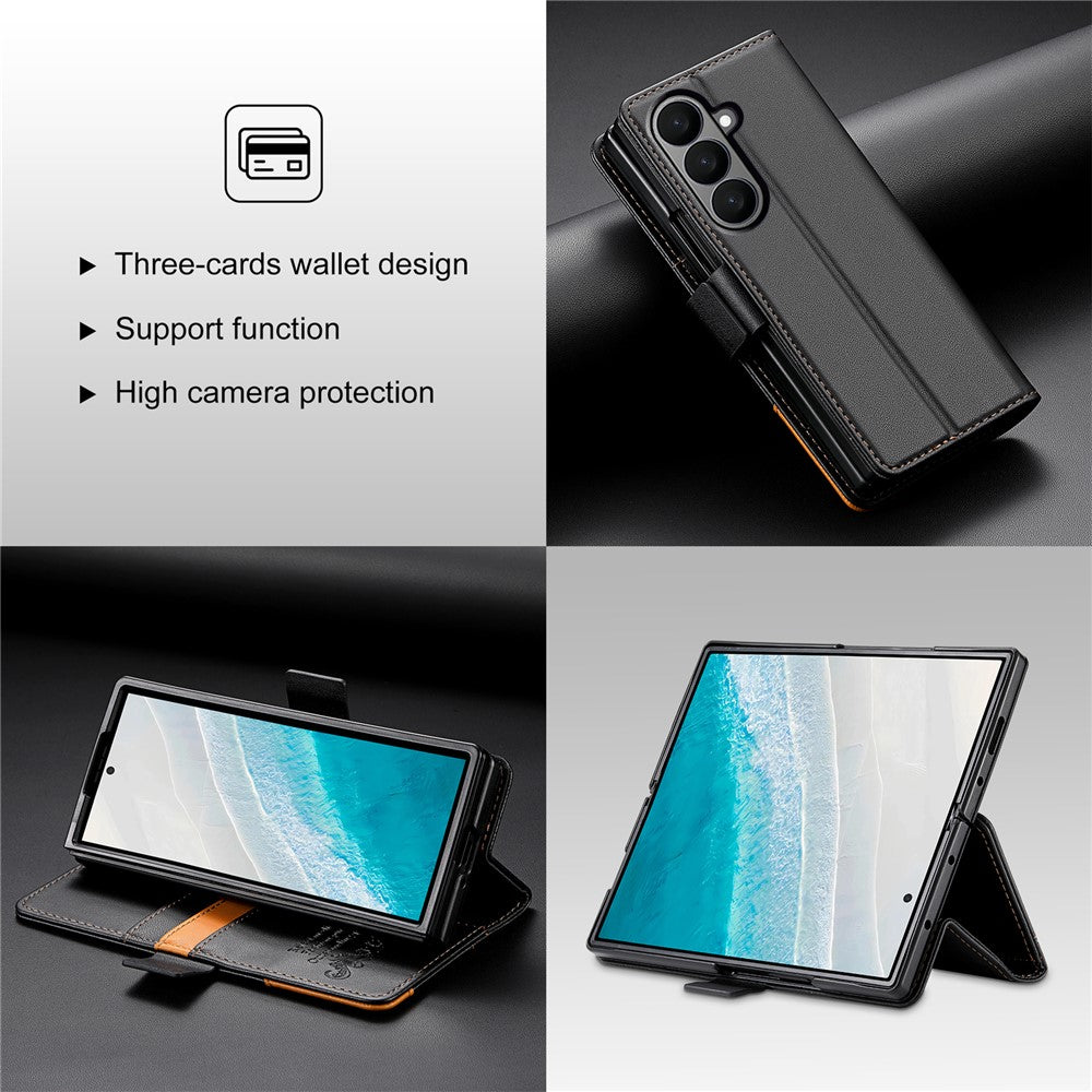 N.BEKUS til Samsung Galaxy Z Fold8 Ultra Stand Etui RFID-blokerende PU-læderpung Telefoncover