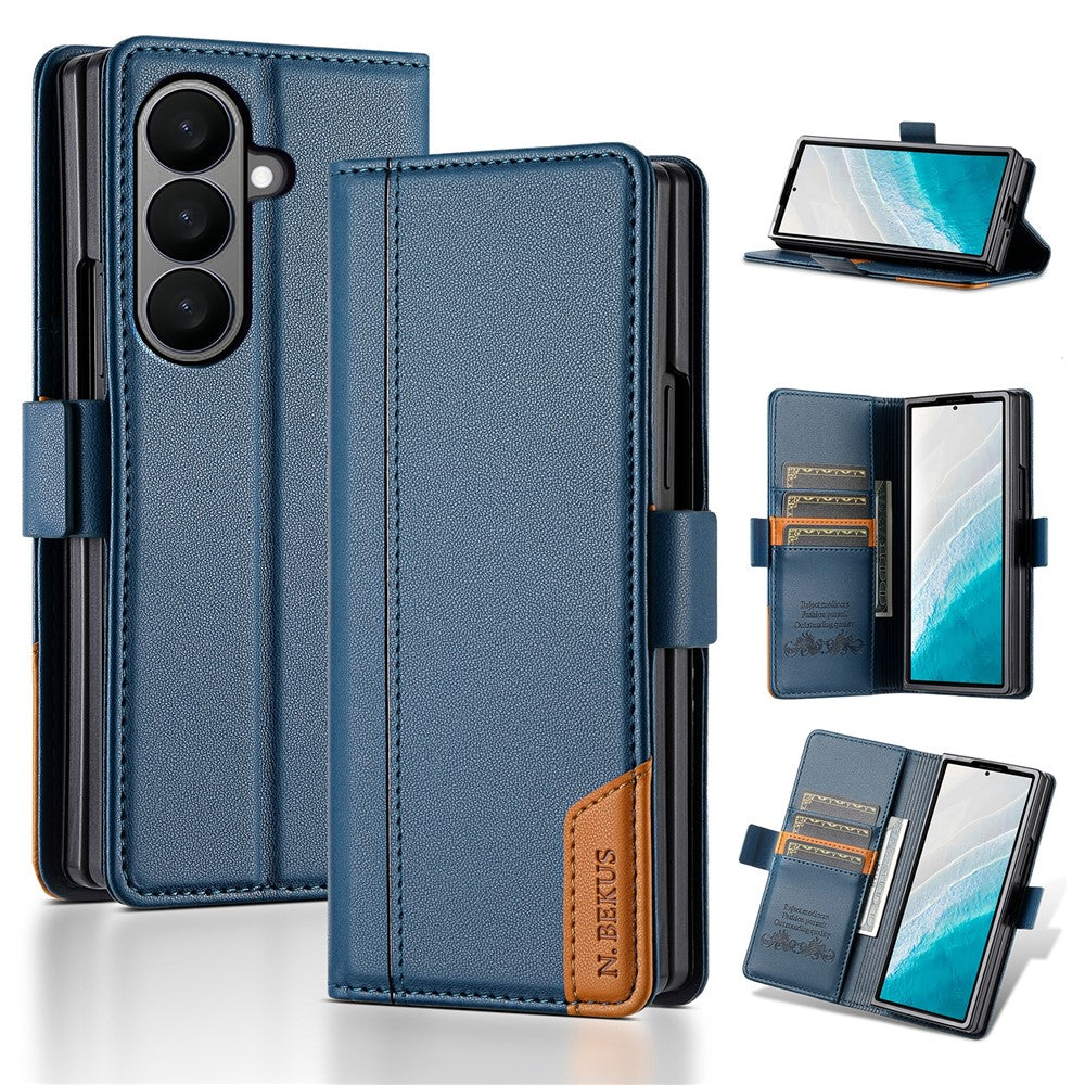 N.BEKUS til Samsung Galaxy Z Fold8 Ultra Stand Etui RFID-blokerende PU-læderpung Telefoncover