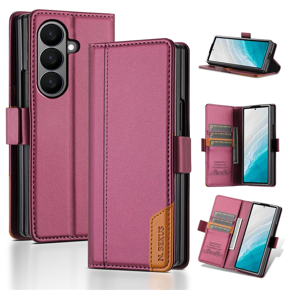 N.BEKUS til Samsung Galaxy Z Fold8 Ultra Stand Etui RFID-blokerende PU-læderpung Telefoncover