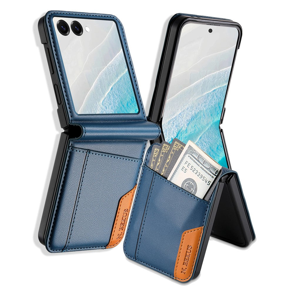 N.BEKUS För Samsung Galaxy Z Flip8 Skal Kortplats PU + PC mobil Baksida