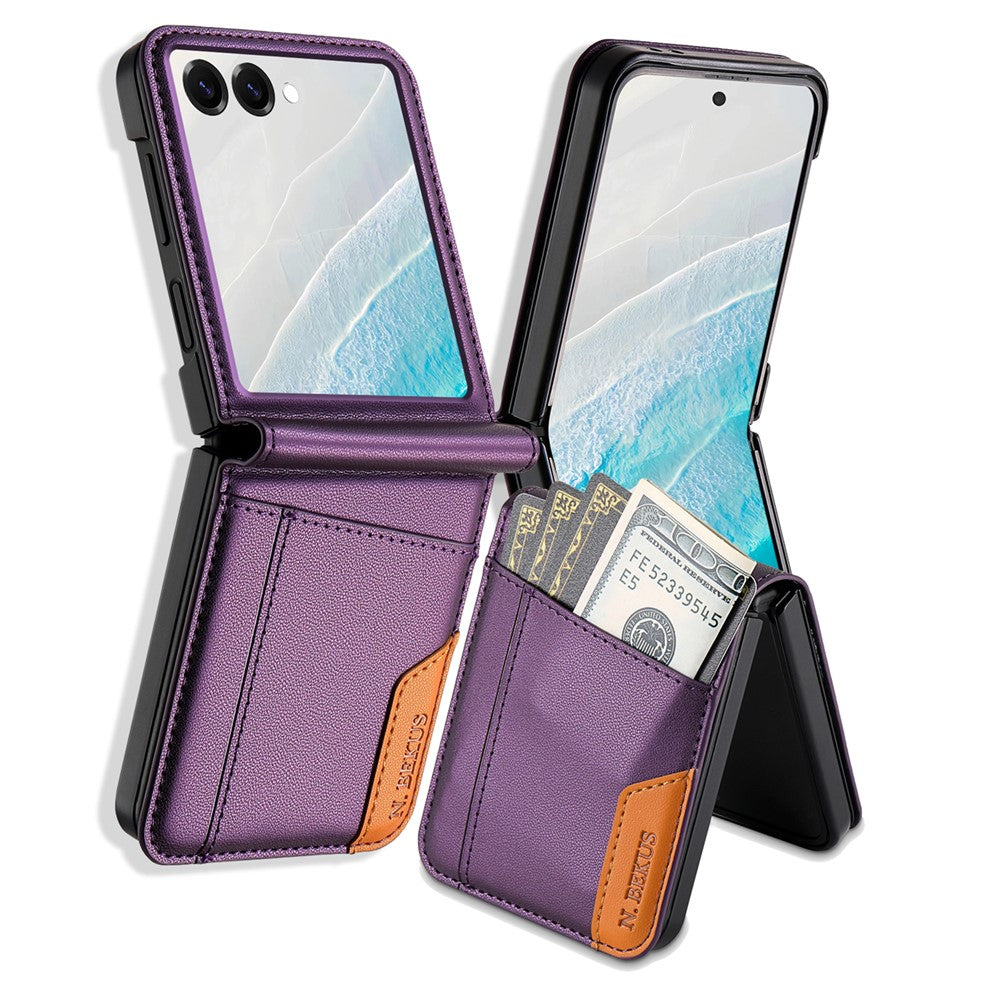 N.BEKUS För Samsung Galaxy Z Flip8 Skal Kortplats PU + PC mobil Baksida