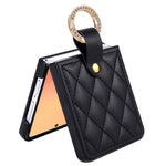 Til Samsung Galaxy Z Flip8 Cover, quiltet læder telefoncover med ringholder