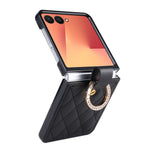 Til Samsung Galaxy Z Flip8 Cover, quiltet læder telefoncover med ringholder