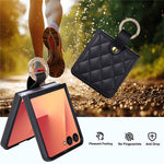 Til Samsung Galaxy Z Flip8 Cover, quiltet læder telefoncover med ringholder