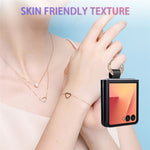Til Samsung Galaxy Z Flip8 Cover, quiltet læder telefoncover med ringholder