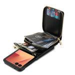 For Samsung Galaxy Z Flip8 Case Zipper Wallet PU Leather TPU PC Phone Cover with Shoulder Strap