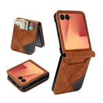 For Samsung Galaxy Z Flip8 Case Card Holder Color Splicing PU Leather + PC Phone Cover