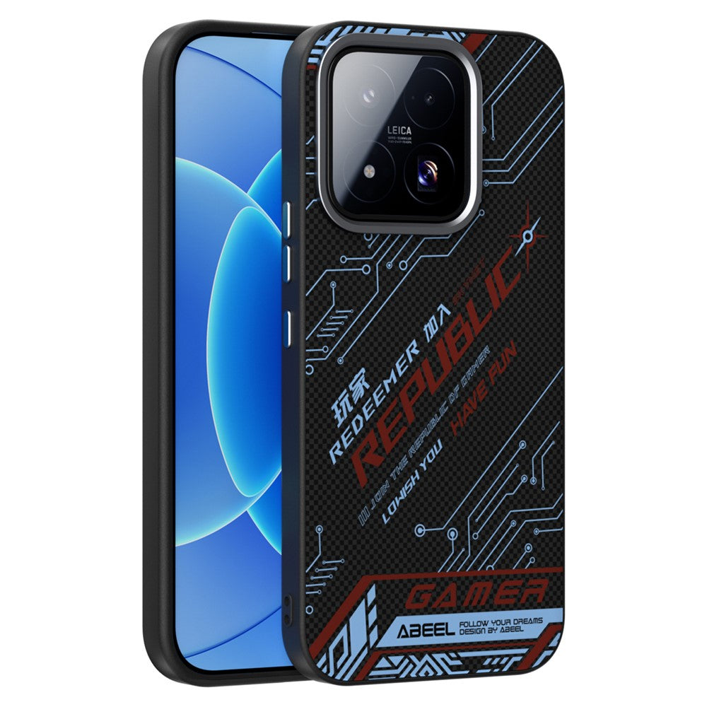 ABEEL For Xiaomi 17 Max Magnetic Case Micro-Embossing 6D Printed PC TPU Aluminum Alloy Leather Phone Cover