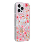 Til iPhone 16 Pro Max Magnetisk Cover Glitrende Epoxy PC + TPU Blomsteræstetik Telefoncover