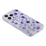 Til iPhone 15 Pro Max Magnetisk Cover Glitter Epoxy PC + TPU Blomstret Æstetisk Telefoncover