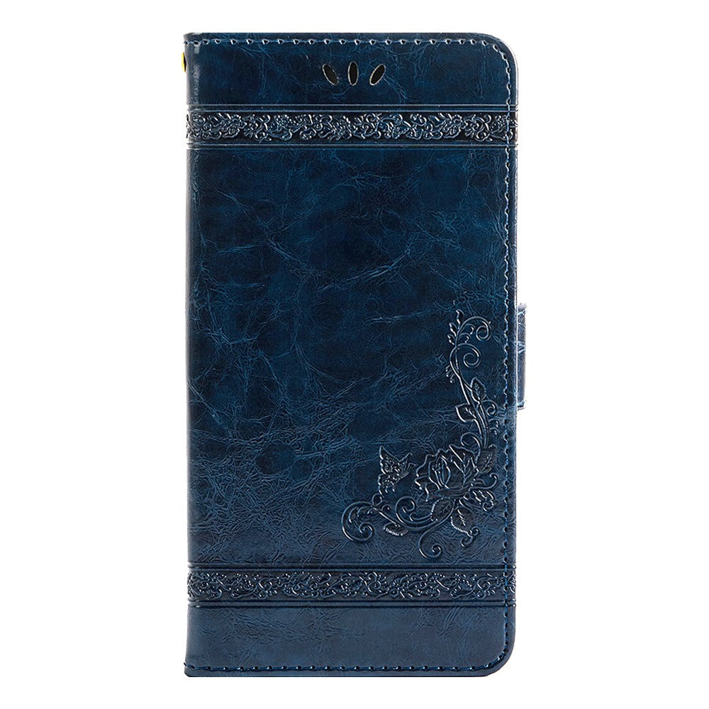For Oppo A17 4G / A17k 4G Wallet Phone Case Waxy Flower Imprinted Anti-Scratch Folio Cover PU Leather Stand Shell