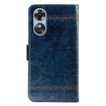 For Oppo A17 4G / A17k 4G Wallet Phone Case Waxy Flower Imprinted Anti-Scratch Folio Cover PU Leather Stand Shell