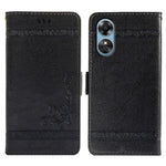 For Oppo A17 4G / A17k 4G Wallet Phone Case Waxy Flower Imprinted Anti-Scratch Folio Cover PU Leather Stand Shell