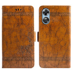 For Oppo A17 4G / A17k 4G Wallet Phone Case Waxy Flower Imprinted Anti-Scratch Folio Cover PU Leather Stand Shell