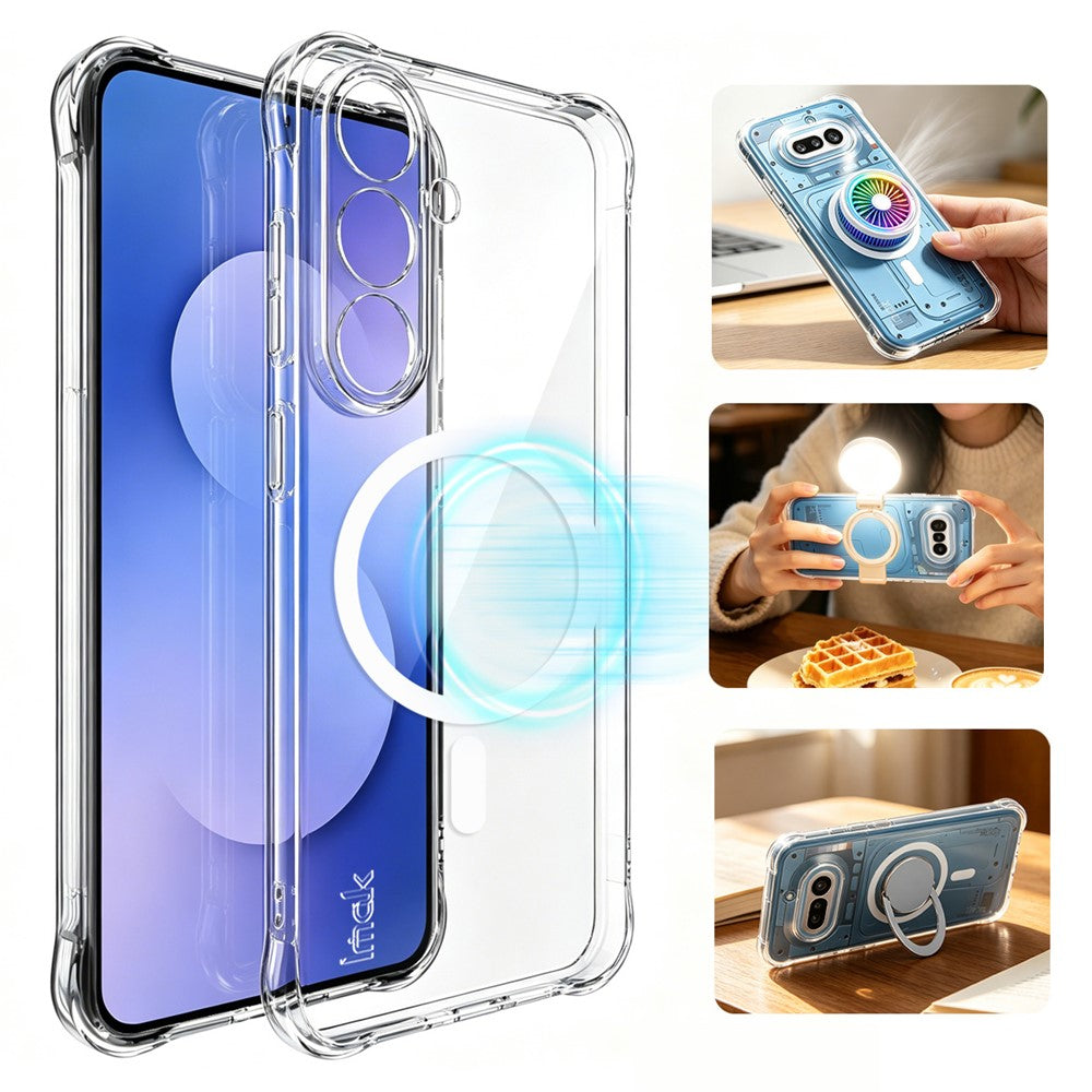 IMAK för Samsung Galaxy S26 FE Magnetiskt Skal Airbag Stötsäkert Skydd TPU Mobilskal