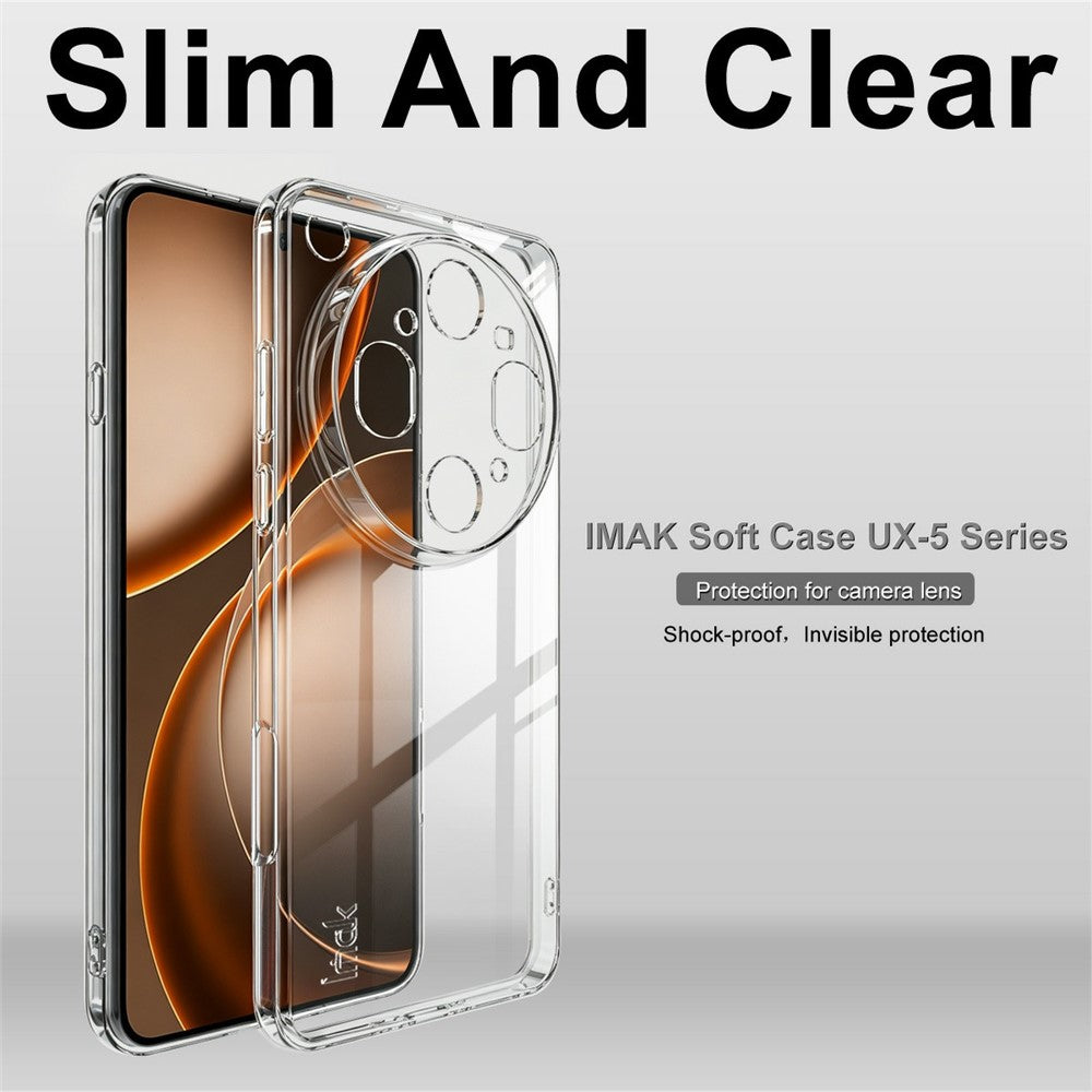 IMAK UX-5 Series For Oppo Find X9 Ultra 5G Glass Back Edition Clear Phone Case Soft TPU Protective Phone Cover