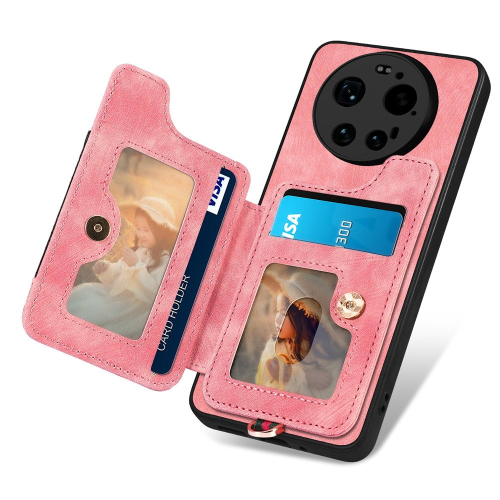 For Xiaomi 17 Ultra 5G Retro PU Leather Case Phone Cover with RFID Blocking Card Holder   /   Ring Holder