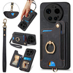 For Xiaomi 17 Ultra 5G Retro PU Leather Case Phone Cover with RFID Blocking Card Holder   /   Ring Holder