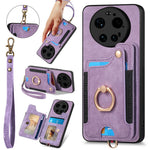 For Xiaomi 17 Ultra 5G Retro PU Leather Case Phone Cover with RFID Blocking Card Holder   /   Ring Holder
