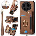 For Xiaomi 17 Ultra 5G Retro PU Leather Case Phone Cover with RFID Blocking Card Holder   /   Ring Holder