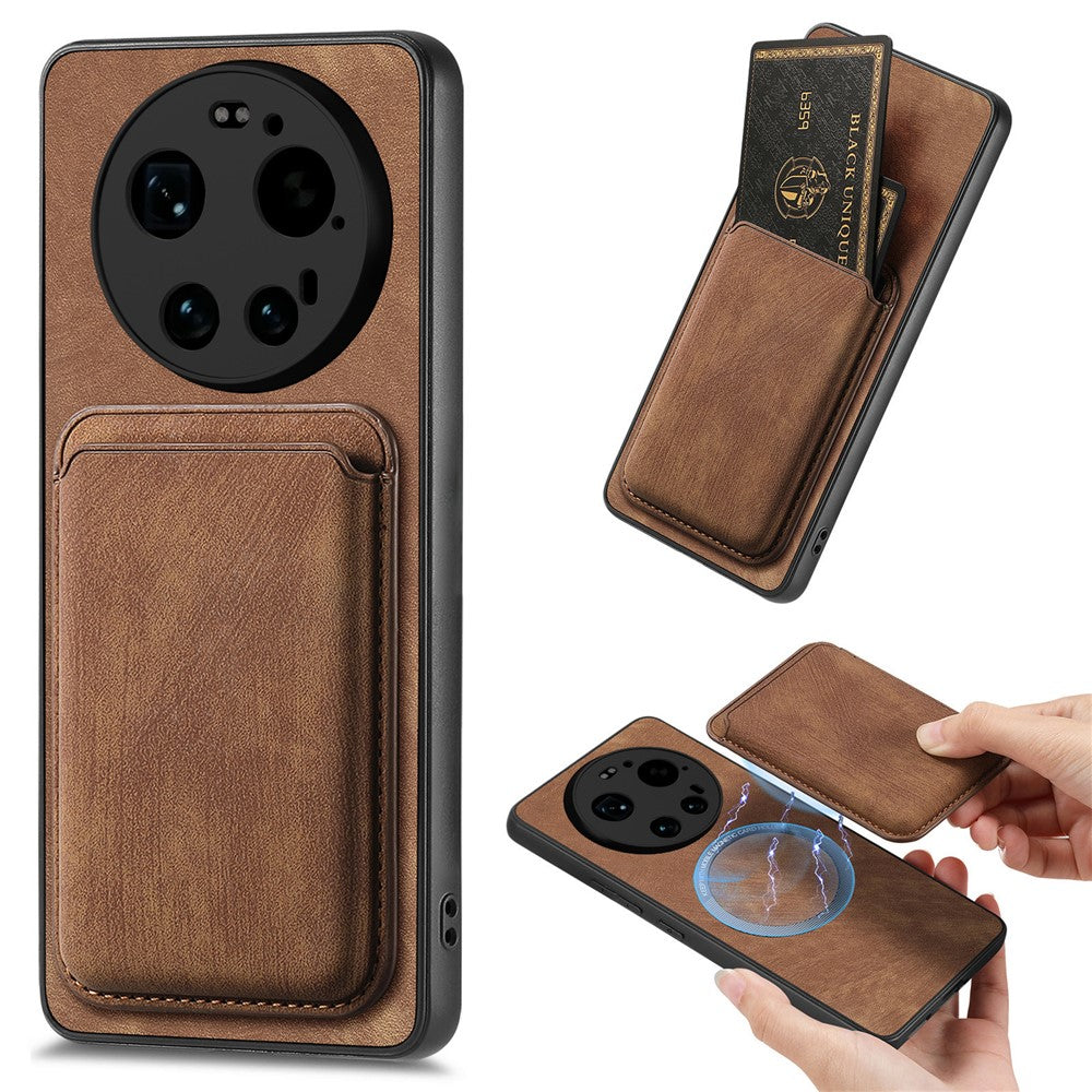 Xiaomi 17 Ultra 5G Magnetiskt Skal Retro Läder + TPU mobilskal med Avtagbar Kortplats