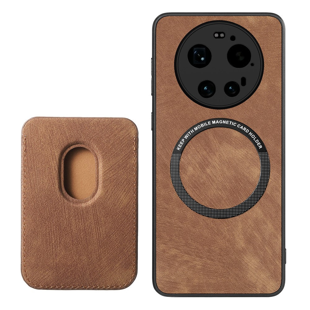 Xiaomi 17 Ultra 5G Magnetiskt Skal Retro Läder + TPU mobilskal med Avtagbar Kortplats