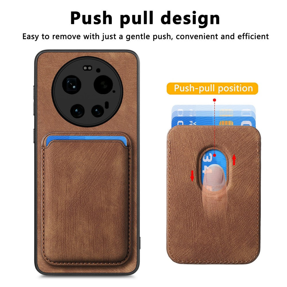 Xiaomi 17 Ultra 5G Magnetiskt Skal Retro Läder + TPU mobilskal med Avtagbar Kortplats