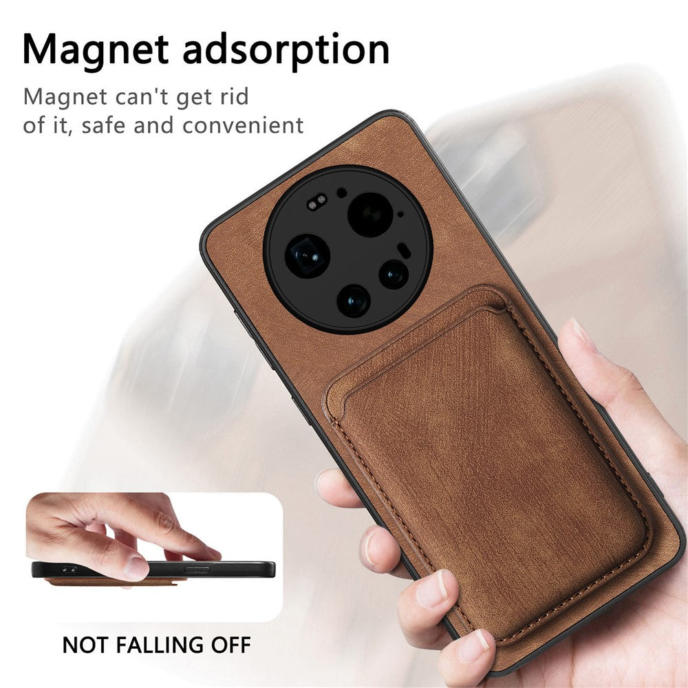 Xiaomi 17 Ultra 5G Magnetiskt Skal Retro Läder + TPU mobilskal med Avtagbar Kortplats
