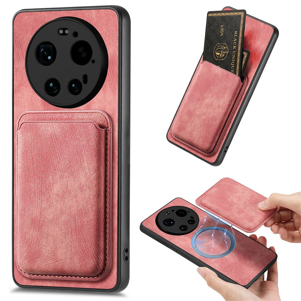 Xiaomi 17 Ultra 5G Magnetiskt Skal Retro Läder + TPU mobilskal med Avtagbar Kortplats