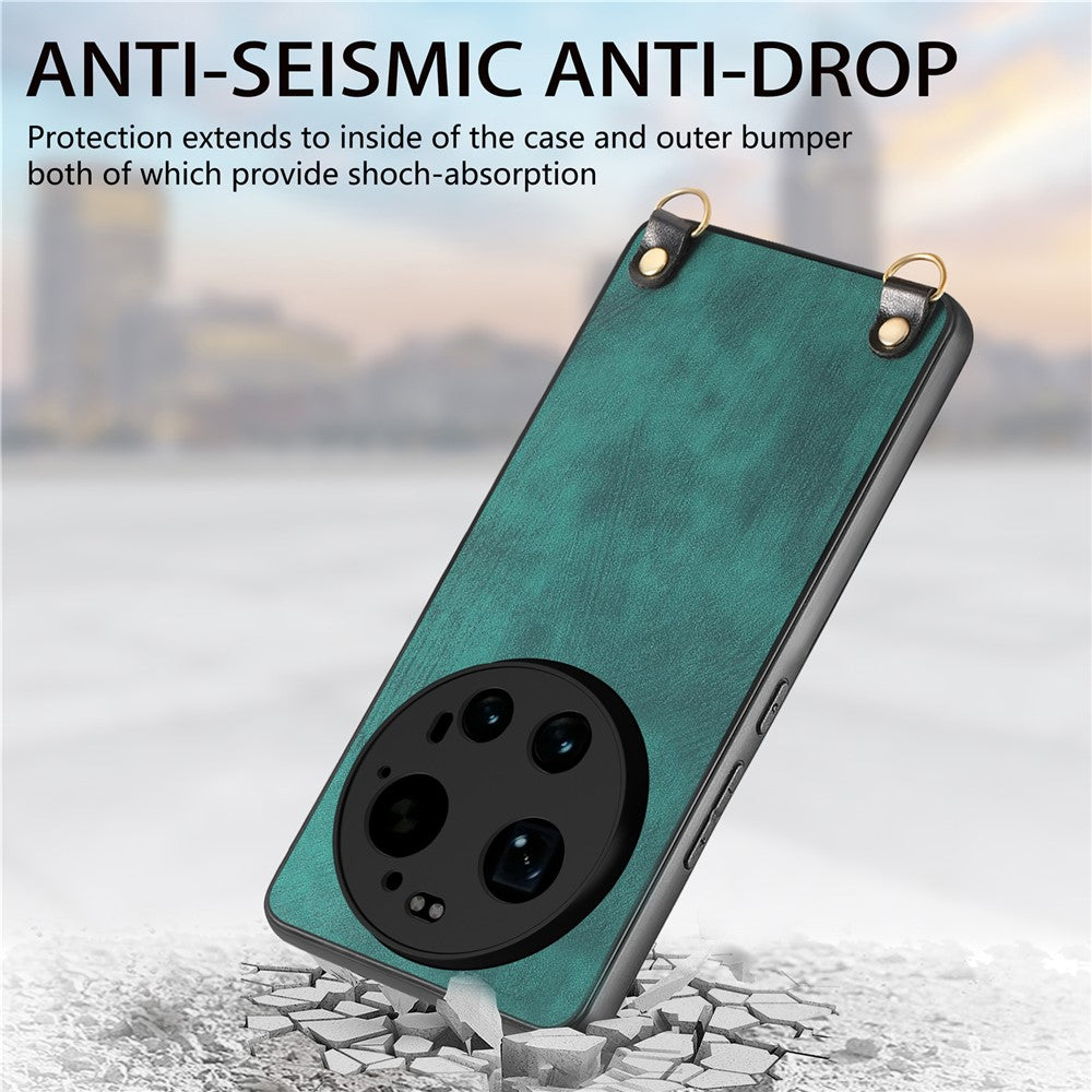 For Xiaomi 17 Ultra 5G Retro Leather Phone Back Cover with Adjustable Strap