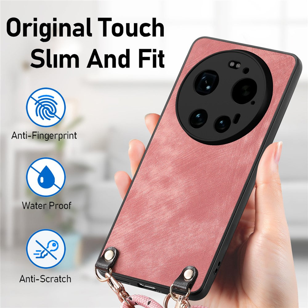 For Xiaomi 17 Ultra 5G Retro Leather Phone Back Cover with Adjustable Strap