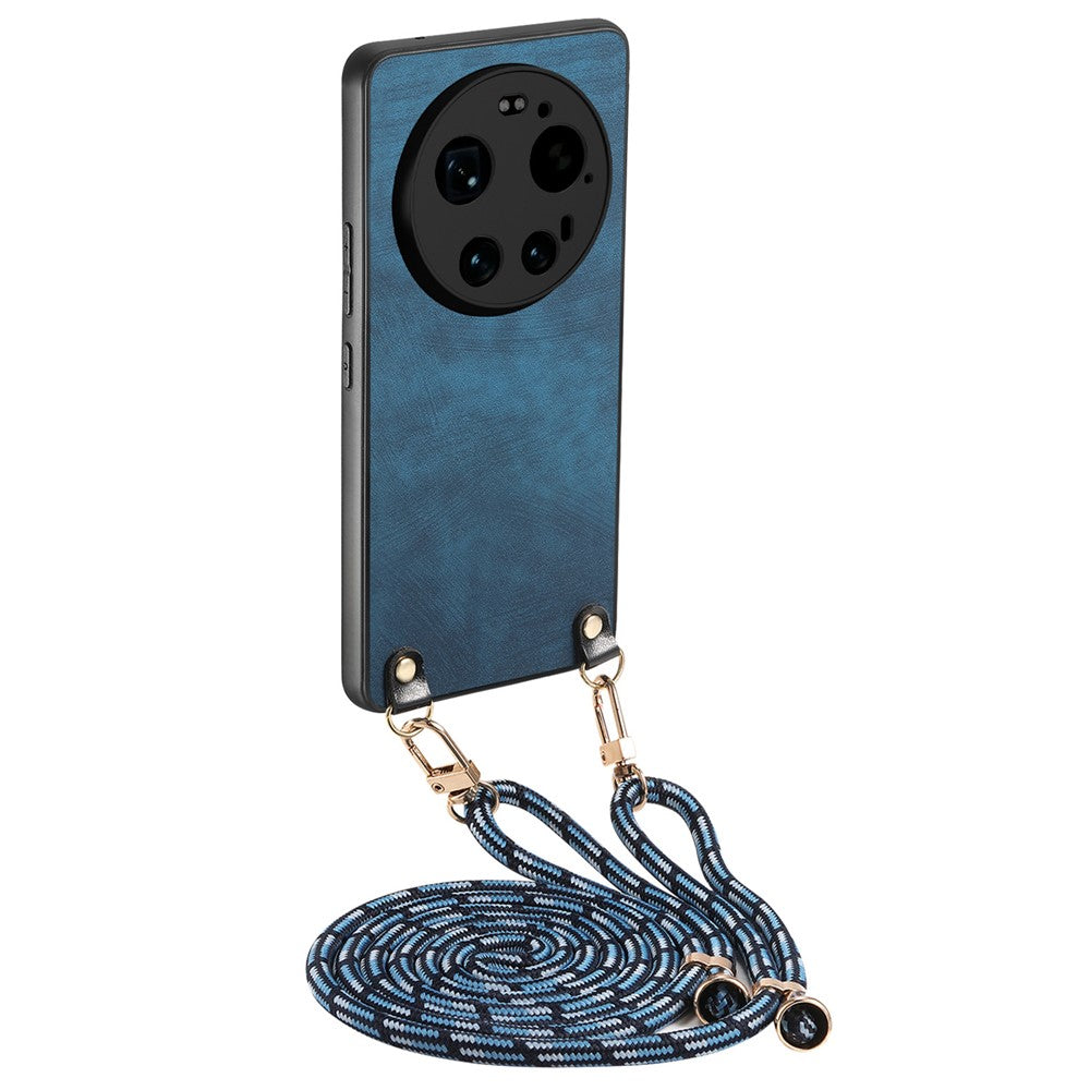 For Xiaomi 17 Ultra 5G Retro Leather Phone Back Cover with Adjustable Strap