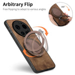 For Xiaomi 17 Ultra 5G Stress Relief Retro Leather Back Cover Phone Case with Rotating Kickstand